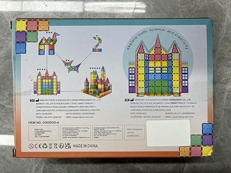 COODOO MAGNETIC TILES STEM TOY SET FOR TODDLERS - 40PCS BUILDING BLOCKS FOR CREATIVE LEARNING - SAFE MONTESSORI TOY FOR BOYS AND GIRLS 3+