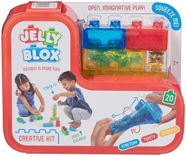 GOLIATH JELLY BLOX BUILDING KIT | 20 BLOCKS FOR TODDLERS & PRESCHOOLERS | SQUEEZE, STRETCH, SQUISH | SAFE & OUCH-FREE | SENSORY TOY (AGES 2+)