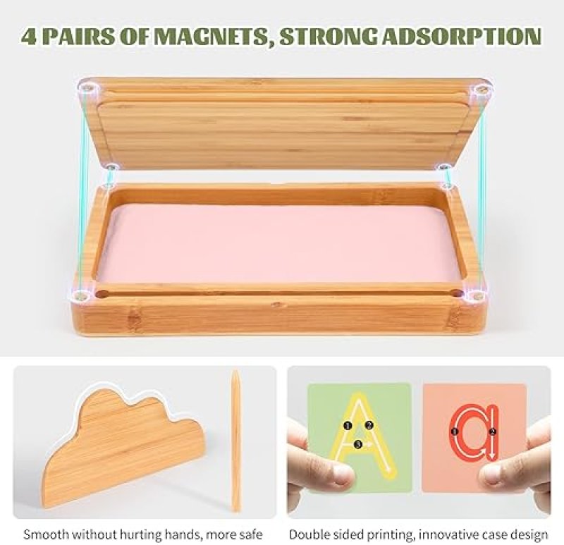 SHENZHEN WOODEN MONTESSORI SAND TRAY WITH LID FOR KIDS - PINK