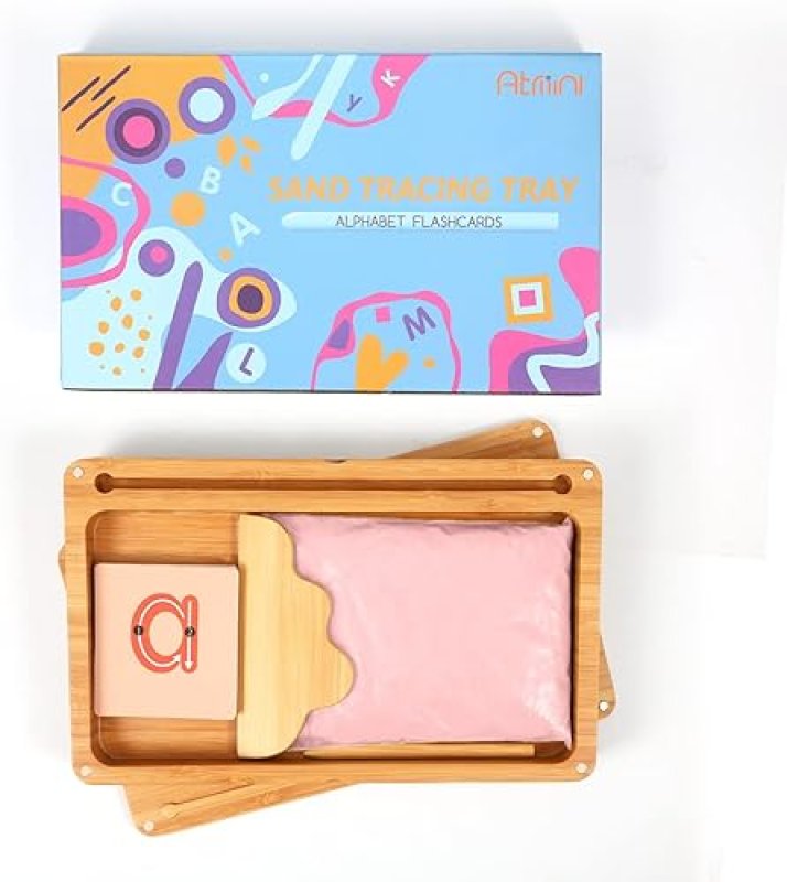 SHENZHEN WOODEN MONTESSORI SAND TRAY WITH LID FOR KIDS - PINK