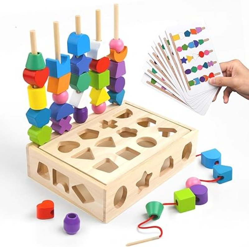 ZHEJIANG MUZHILIN WOODEN EDUCATIONAL STACKING TOY SET FOR TODDLERS - MONTESSORI LEARNING TOYS FOR 3-5 YEAR OLDS