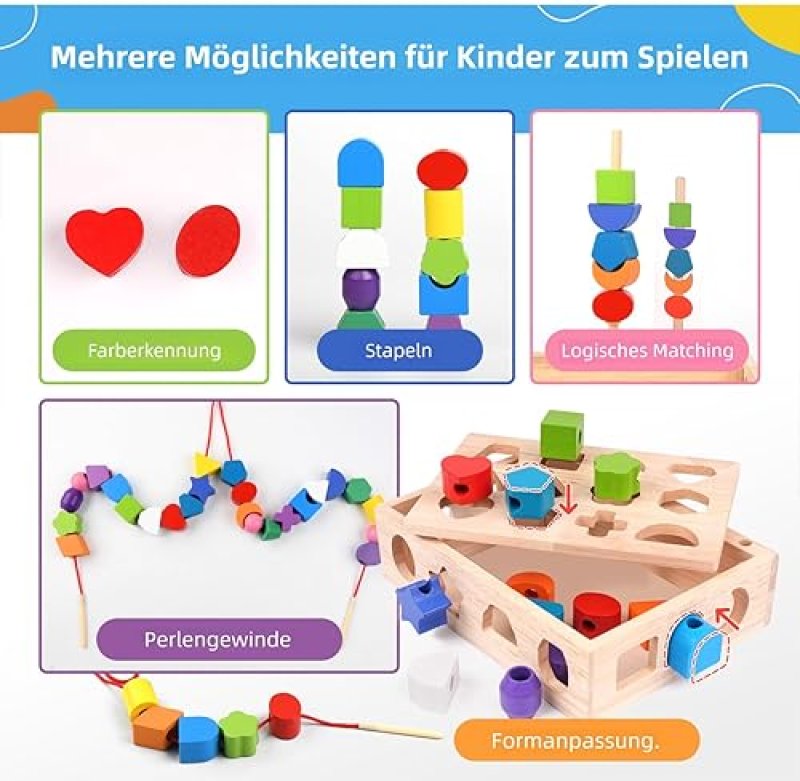 ZHEJIANG MUZHILIN WOODEN EDUCATIONAL STACKING TOY SET FOR TODDLERS - MONTESSORI LEARNING TOYS FOR 3-5 YEAR OLDS
