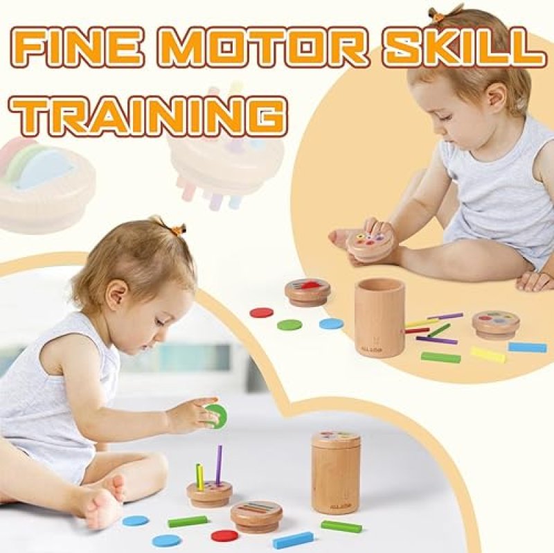 MONTESSORI COLOR SORTING TOY SET FOR 1-3 YEAR OLDS | EDUCATIONAL WOODEN SENSORY TOYS | FINE MOTOR SKILLS DEVELOPMENT