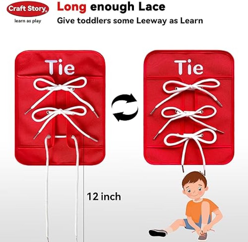 MONTESSORI TODDLER BUSY BOARD FOR BASIC LIFE SKILLS PRACTICE, SHOE TYING, BUCKLE, ZIP, STRING TOYS - PRESCHOOL TEACHER RESOURCE