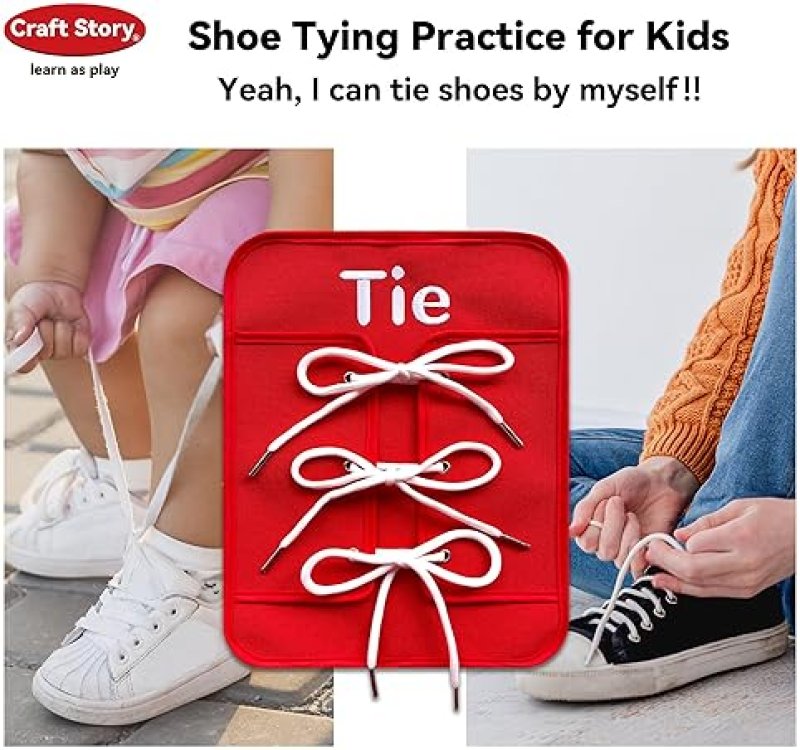 MONTESSORI TODDLER BUSY BOARD FOR BASIC LIFE SKILLS PRACTICE, SHOE TYING, BUCKLE, ZIP, STRING TOYS - PRESCHOOL TEACHER RESOURCE