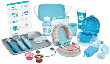 MELISSA & DOUG DENTIST KIT: PRETEND DENTAL PLAY SET WITH 25 TOY PIECES FOR KIDS 3+ YEARS