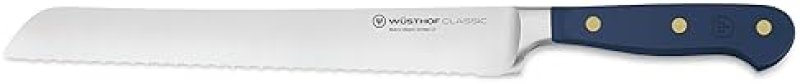 WUSTHOF CLASSIC 9" DOUBLE SERRATED BREAD KNIFE WITH WILD BLUEBERRY DESIGN
