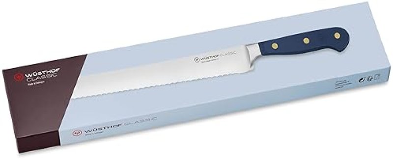 WUSTHOF CLASSIC 9" DOUBLE SERRATED BREAD KNIFE WITH WILD BLUEBERRY DESIGN