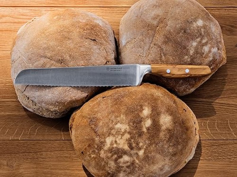 WUSTHOF AMICI 9-INCH DOUBLE SERRATED BREAD KNIFE IN TAN - TOP QUALITY CUTLERY