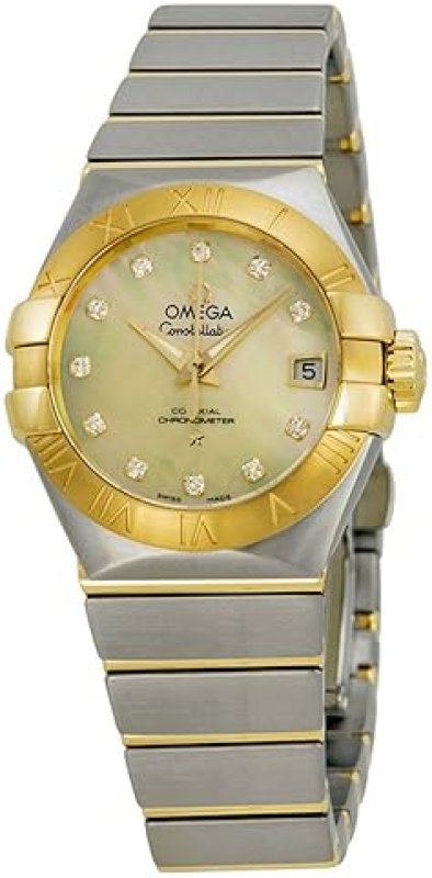 OMEGA CONSTELLATION AUTOMATIC LADIES WATCH WITH MOTHER OF PEARL DIAL, STAINLESS STEEL & 18KT GOLD - STYLE 12320272057002