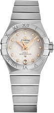 OMEGA CONSTELLATION LADIES WATCH WITH SILVER DIAL AND DIAMONDS - 127.10.27.20.52.001