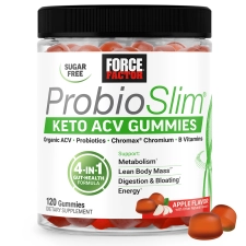FORCE FACTOR ORGANIC APPLE CIDER VINEGAR GUMMIES WITH PROBIOTICS FOR DIGESTION & METABOLISM, 120CT