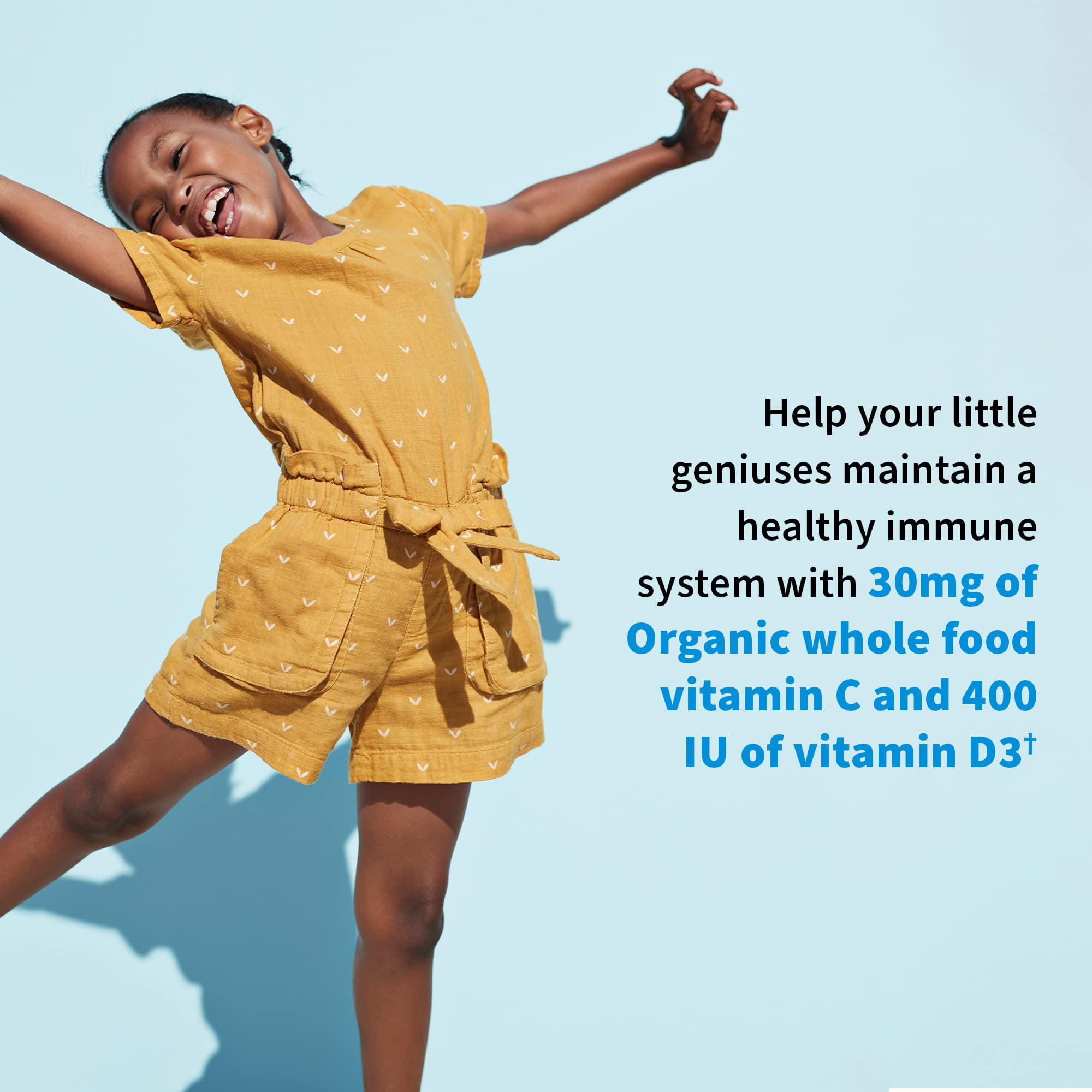 GARDEN OF LIFE  ORGANIC KIDS+ BERRY CHERRY PROBIOTICS FOR KIDS WITH VITAMIN C & D - 5 BILLION CFU, DAIRY-FREE, 30 CHEWABLES