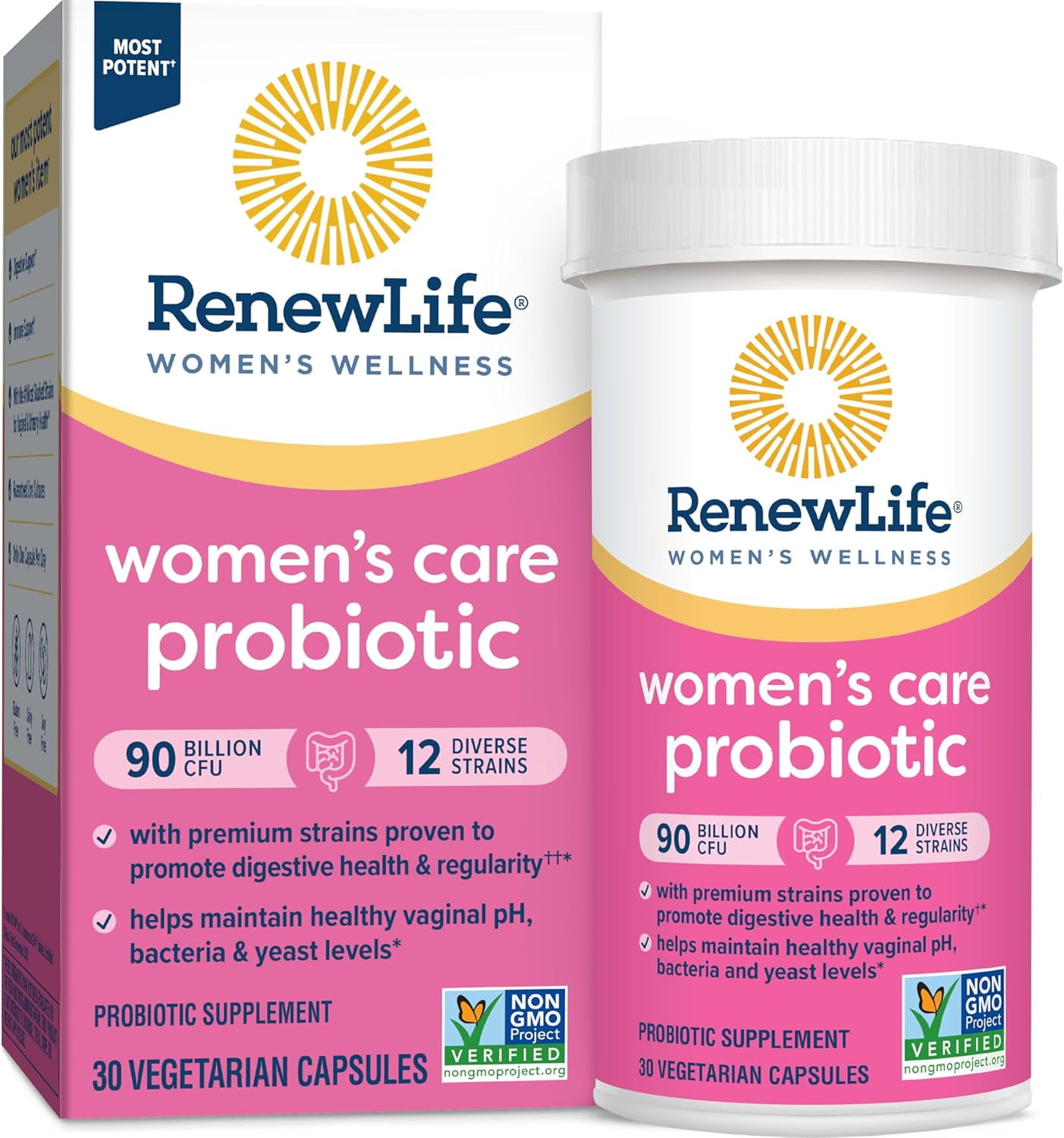 RENEW LIFE PREMIUM WOMEN'S PROBIOTIC | 30 VEGAN CAPSULES | 90 BILLION CFU |