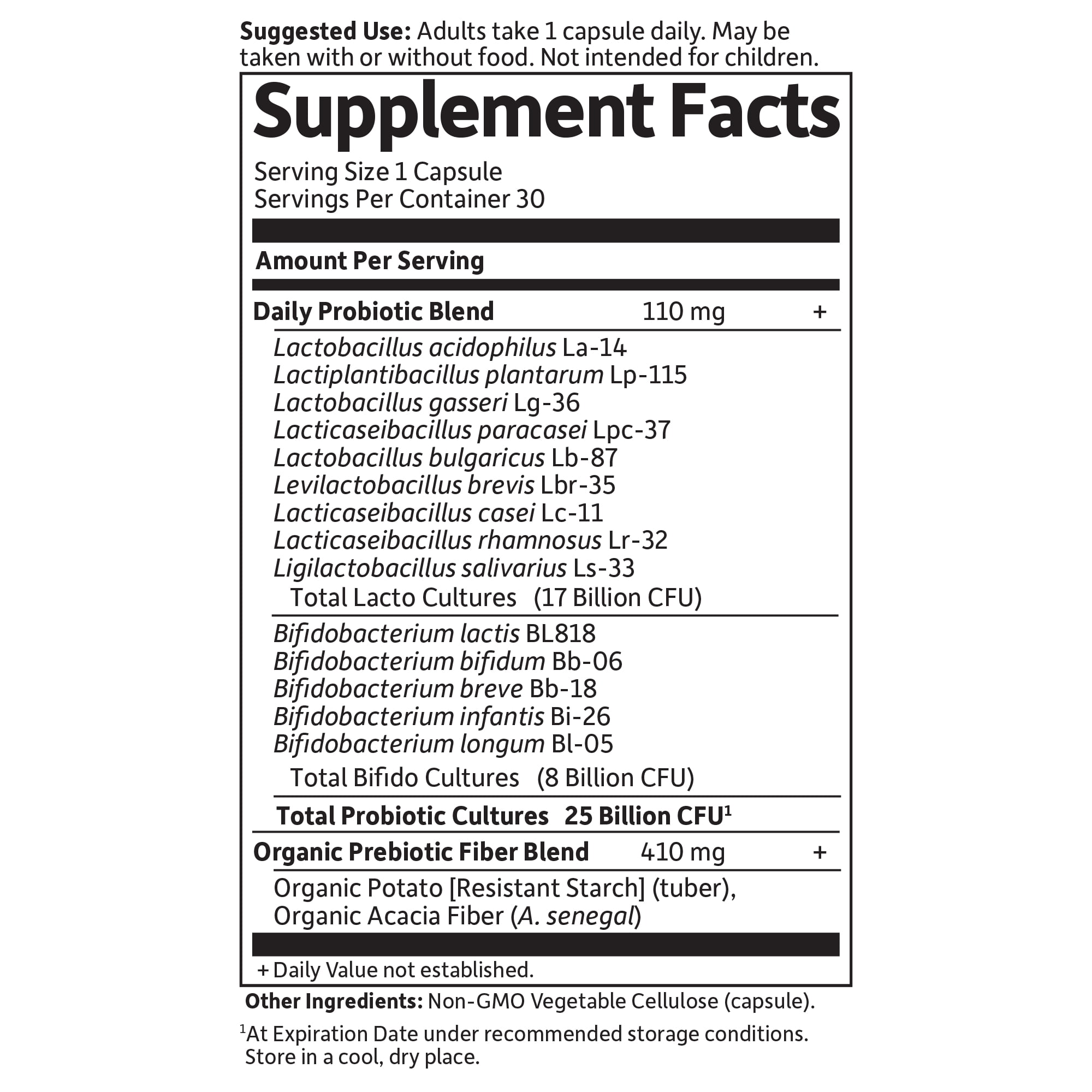 GARDEN OF LIFE ORGANIC PROBIOTIC DAILY CARE FOR MEN AND WOMEN, 25 BILLION CFU, 30 COUNT (2 PACK)