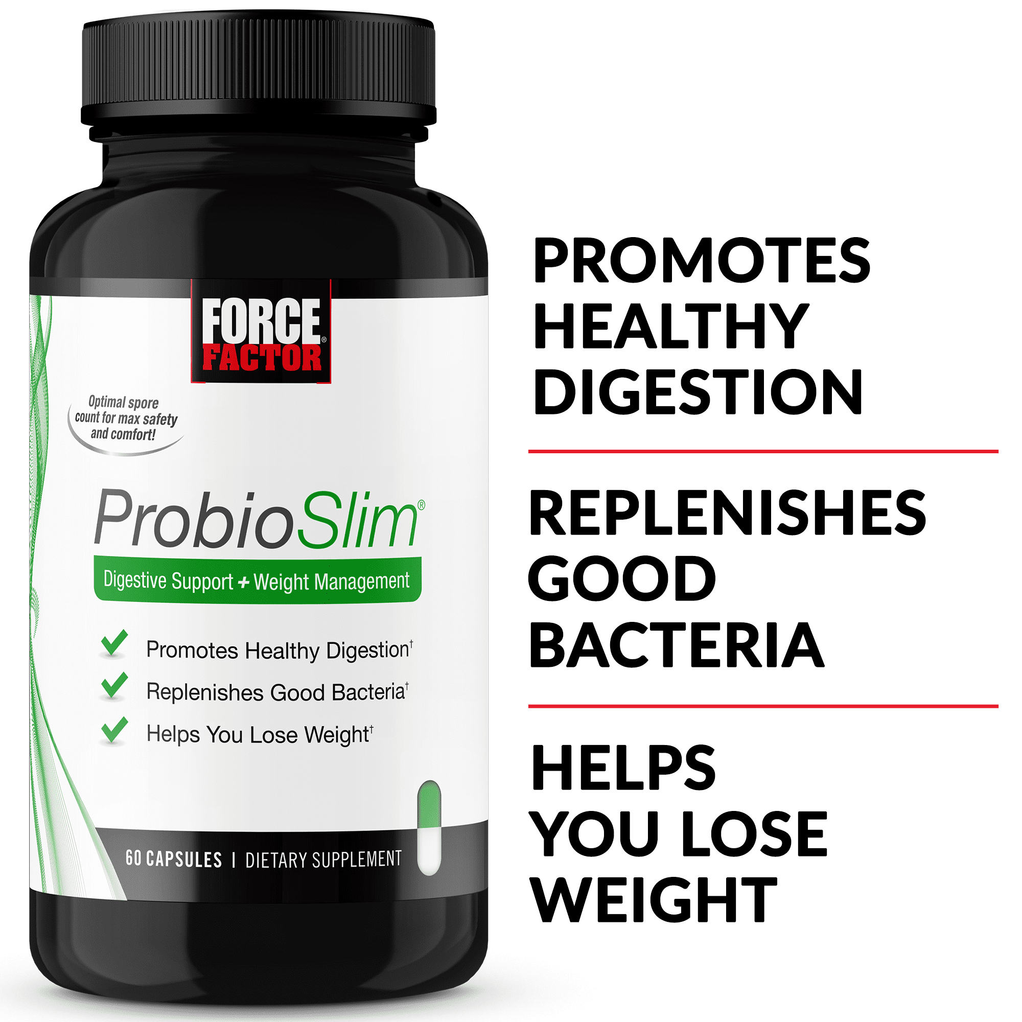 FORCE FACTOR PROBIOSLIM PROBIOTIC AND WEIGHT LOSS SUPPLEMENT WITH PROBIOTICS - 120 CAPSULES