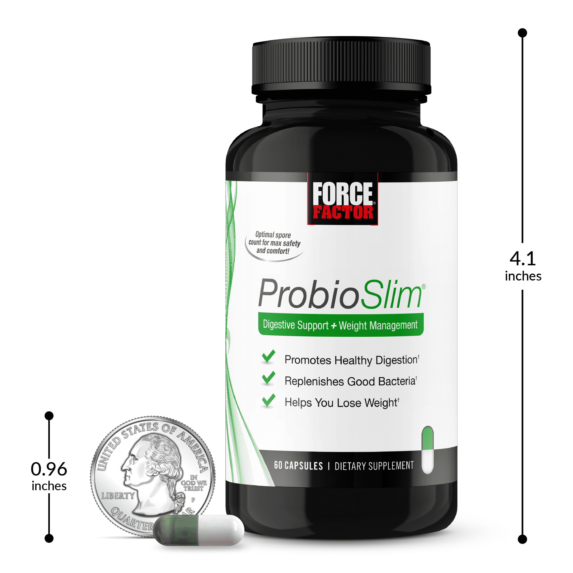 FORCE FACTOR PROBIOSLIM PROBIOTIC AND WEIGHT LOSS SUPPLEMENT WITH PROBIOTICS - 120 CAPSULES