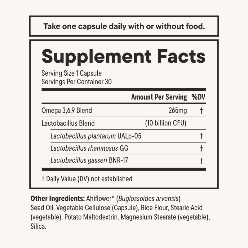 NOURI WEIGHT PROBIOTIC & VEGAN AHIFLOWER OMEGA CAPSULES, 30-DAY SUPPLY