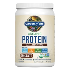 GARDEN OF LIFE ORGANIC PLANT-BASED PROBIOTIC PROTEIN SHAKE POWDER FOR DIGESTIVE HEALTH - VEGAN CHOCOLATE 20OZ
