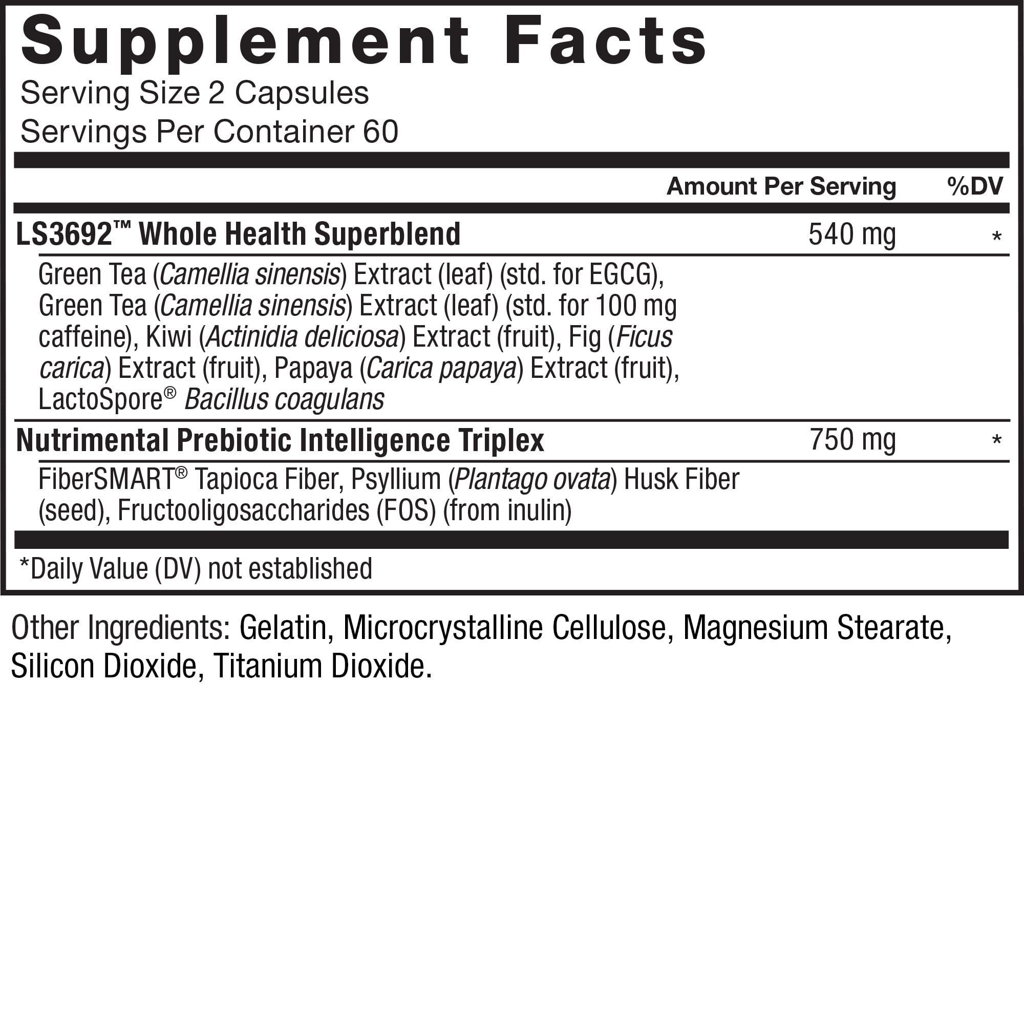 FORCE FACTOR PROBIOTIC FIBER SUPPLEMENT, 120 CAPSULES