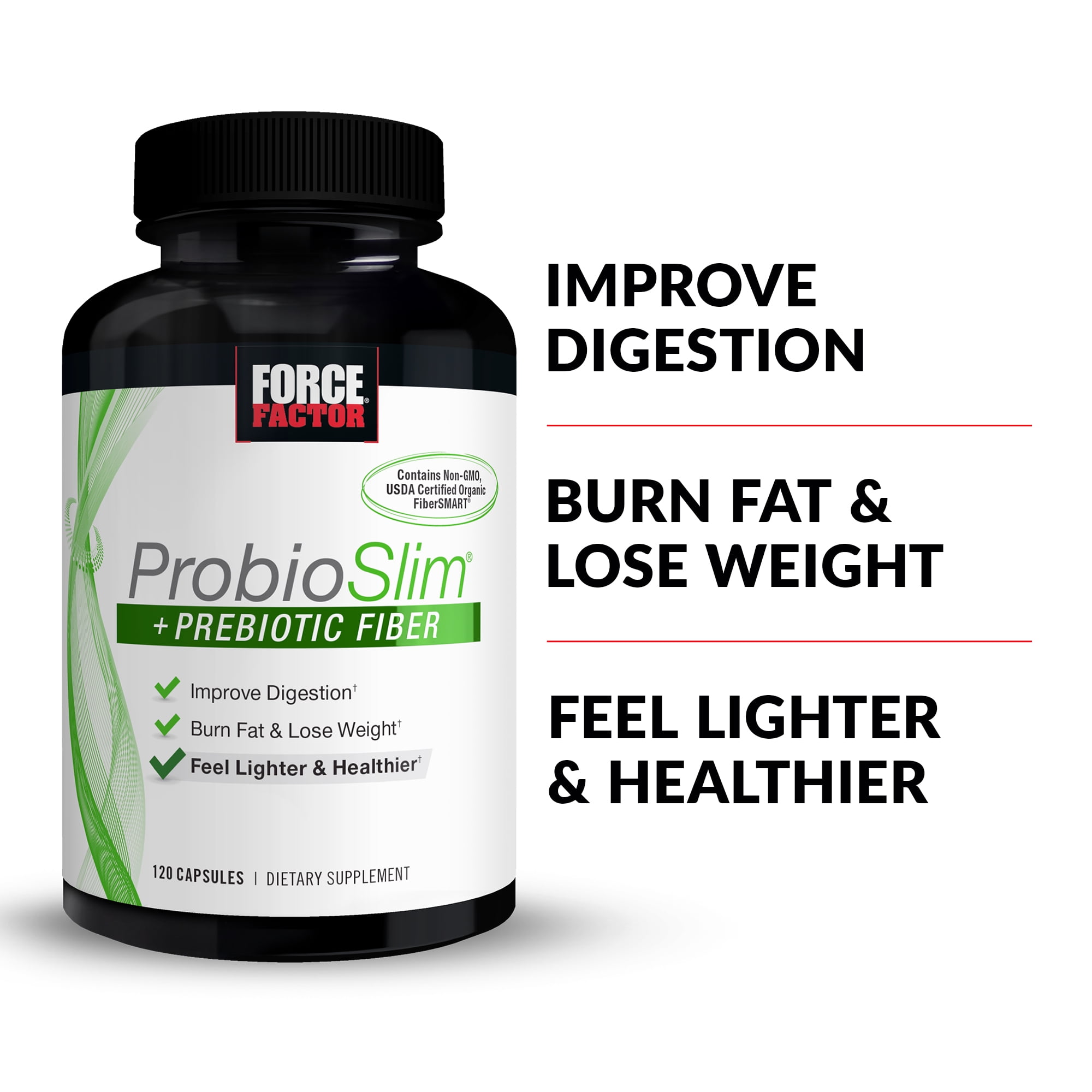 FORCE FACTOR PROBIOTIC FIBER SUPPLEMENT, 120 CAPSULES