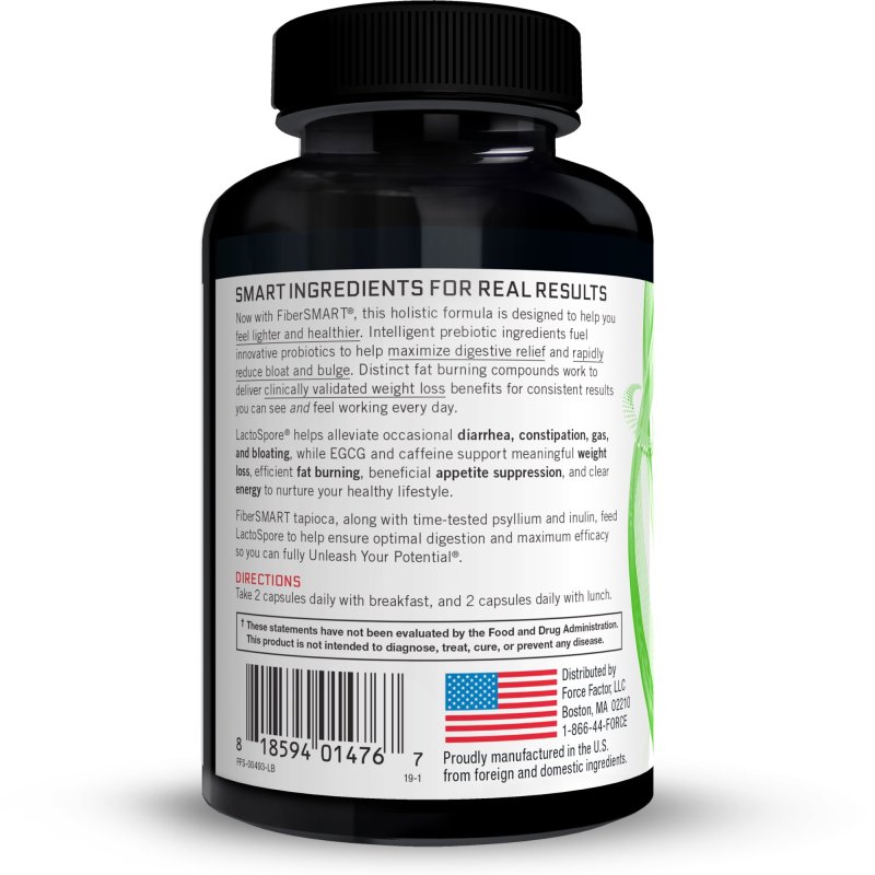 FORCE FACTOR PROBIOTIC FIBER SUPPLEMENT, 120 CAPSULES
