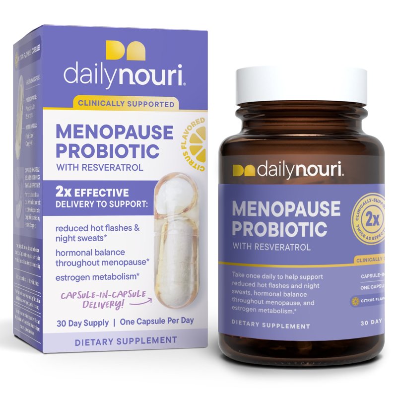 NOURI MENOPAUSE PROBIOTIC WITH RESVERATROL & VEGAN OMEGA CAPSULES - 30 DAY SUPPLY