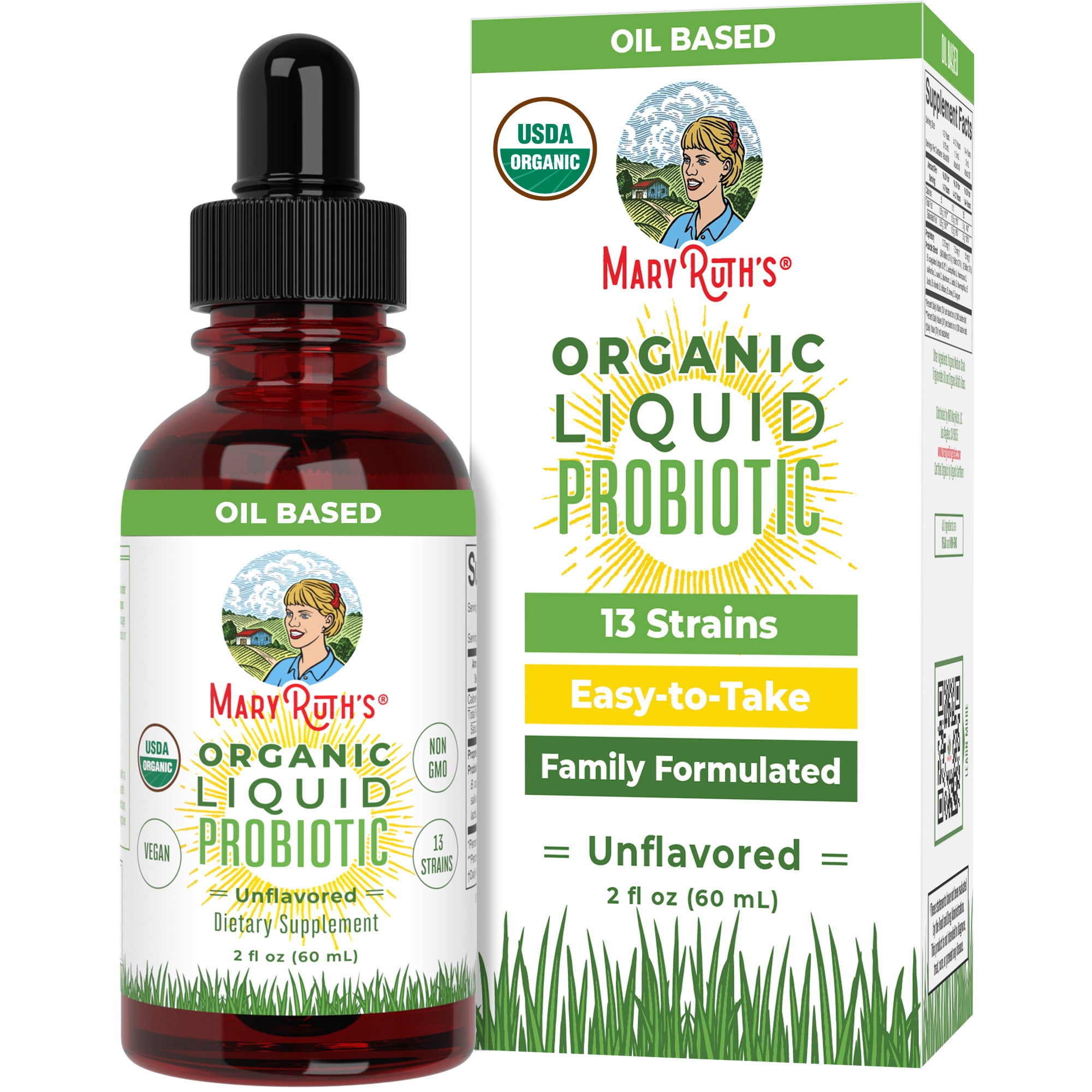 MARYRUTH ORGANICS LIQUID PROBIOTIC DROPS, USDA CERTIFIED VEGAN, 2 FL OZ