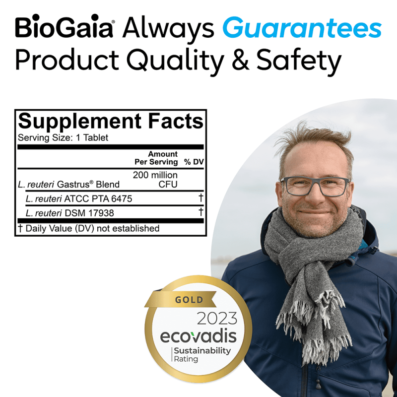 BIOGAIA GASTRUS PROBIOTIC FOR GUT HEALTH | ALLEVIATE DISCOMFORT, GAS & BLOATING, SUPPORT REGULARITY