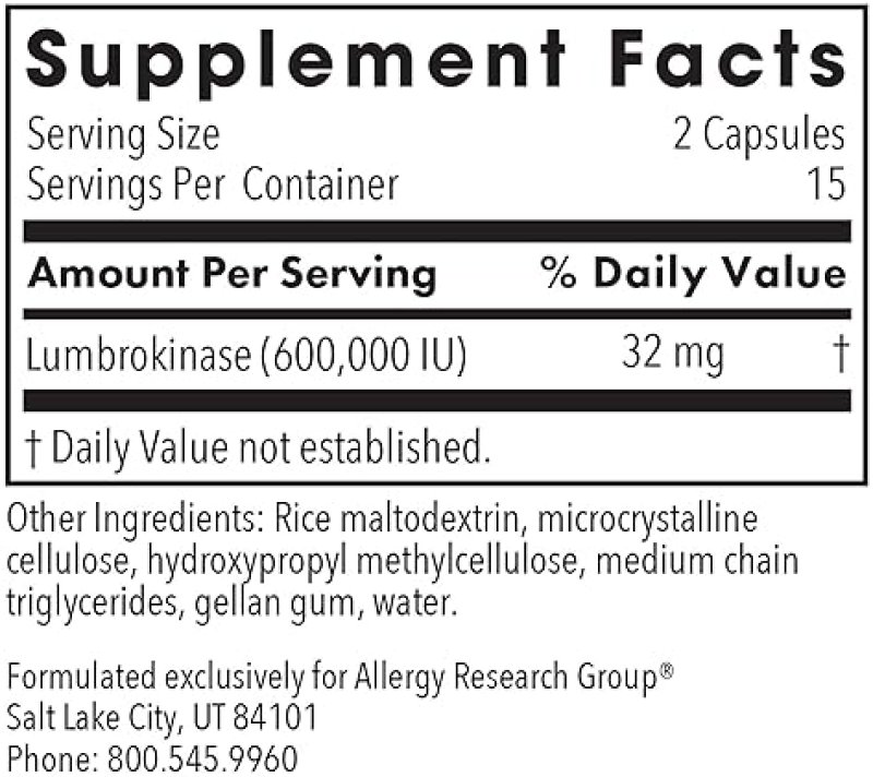 LUMBROKINASE SUPPLEMENT FOR CIRCULATORY HEALTH - 30 DELAYED RELEASE CAPSULES