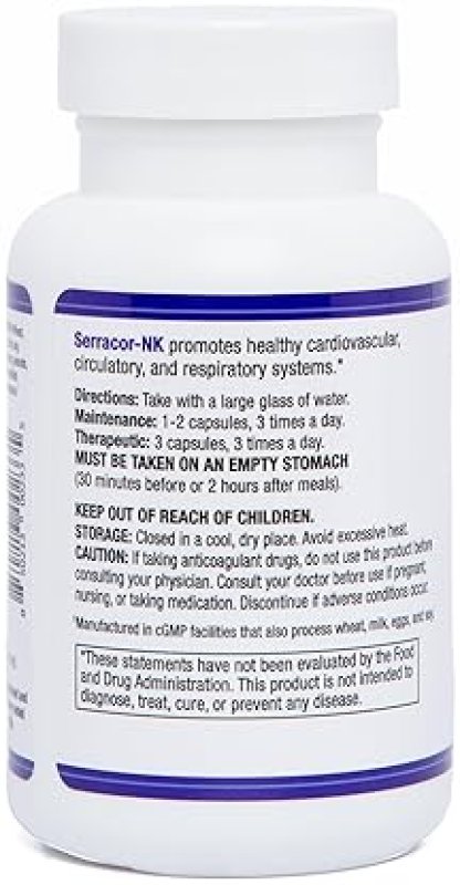 AST ENZYMES SERRACOR-NK: PROTEOLYTIC ENZYME FORMULA WITH SERRAPEPTASE & NATTOKINASE - 90 CAPSULES