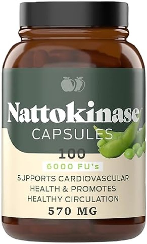 COMPLETE NATURAL NATTOKINASE CAPSULES - 100 COUNT 570MG 6000FU, HEALTHY CIRCULATION SUPPORT, GLUTEN-FREE, VEGAN