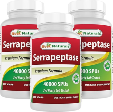 BEST NATURAL SERRAPEPTASE 40000 SPUS 540 CAPSULES PACK OF 3