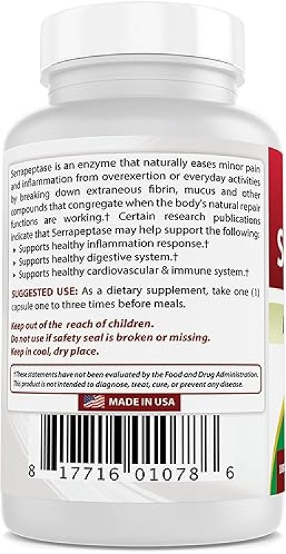 BEST NATURAL SERRAPEPTASE 40000 SPUS 540 CAPSULES PACK OF 3