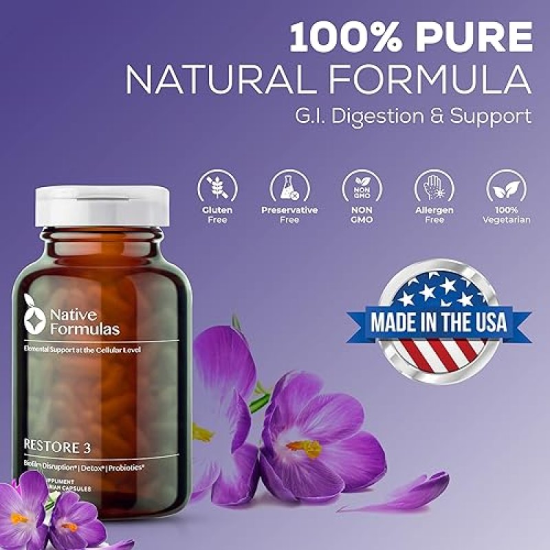 NATIVE FORMULAS PROTEOLYTIC ENZYME & PROBIOTIC BLEND SUPPLEMENT - 60 CAPSULES - BIOFILM DISRUPTION FOR GI HEALTH