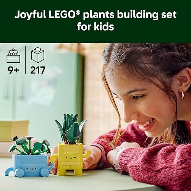 LEGO BOTANICALS HAPPY PLANTS BUILDING SET - BEDROOM DECOR FOR KIDS & ADULTS - IDEAL GIFT - AGES 9+ - 10349