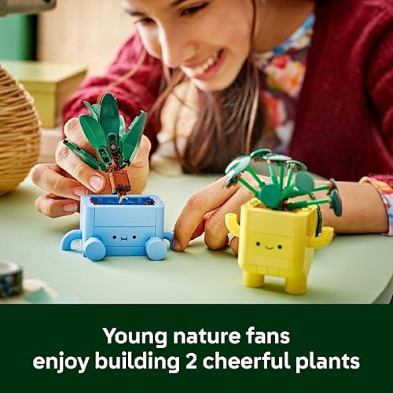 LEGO BOTANICALS HAPPY PLANTS BUILDING SET - BEDROOM DECOR FOR KIDS & ADULTS - IDEAL GIFT - AGES 9+ - 10349