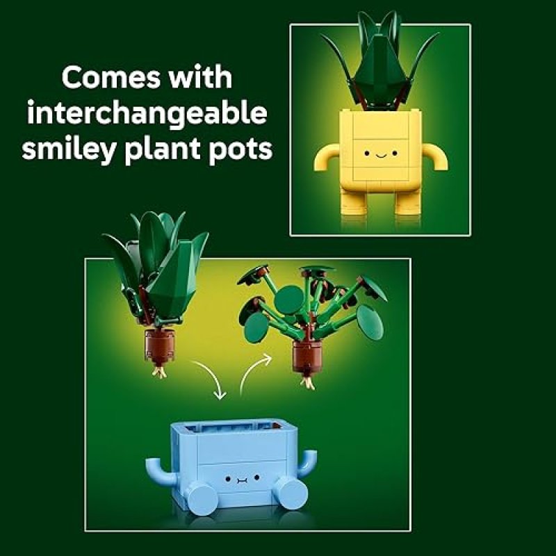 LEGO BOTANICALS HAPPY PLANTS BUILDING SET - BEDROOM DECOR FOR KIDS & ADULTS - IDEAL GIFT - AGES 9+ - 10349