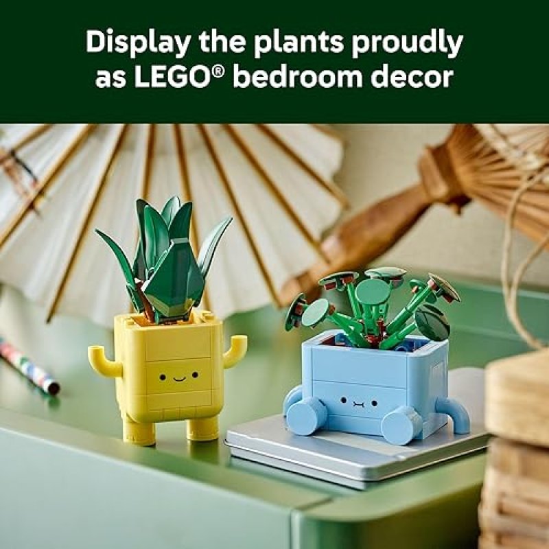 LEGO BOTANICALS HAPPY PLANTS BUILDING SET - BEDROOM DECOR FOR KIDS & ADULTS - IDEAL GIFT - AGES 9+ - 10349