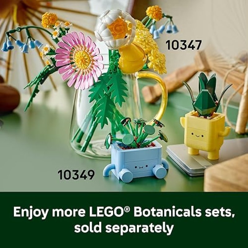 LEGO BOTANICALS HAPPY PLANTS BUILDING SET - BEDROOM DECOR FOR KIDS & ADULTS - IDEAL GIFT - AGES 9+ - 10349