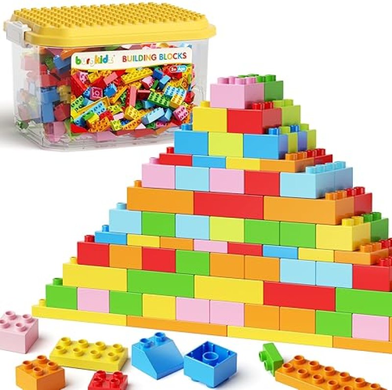 BURGKIDZ 150-PIECE JUMBO BUILDING BLOCKS SET WITH STORAGE BOX - STEM EDUCATIONAL TOYS FOR TODDLERS 3+ YEARS