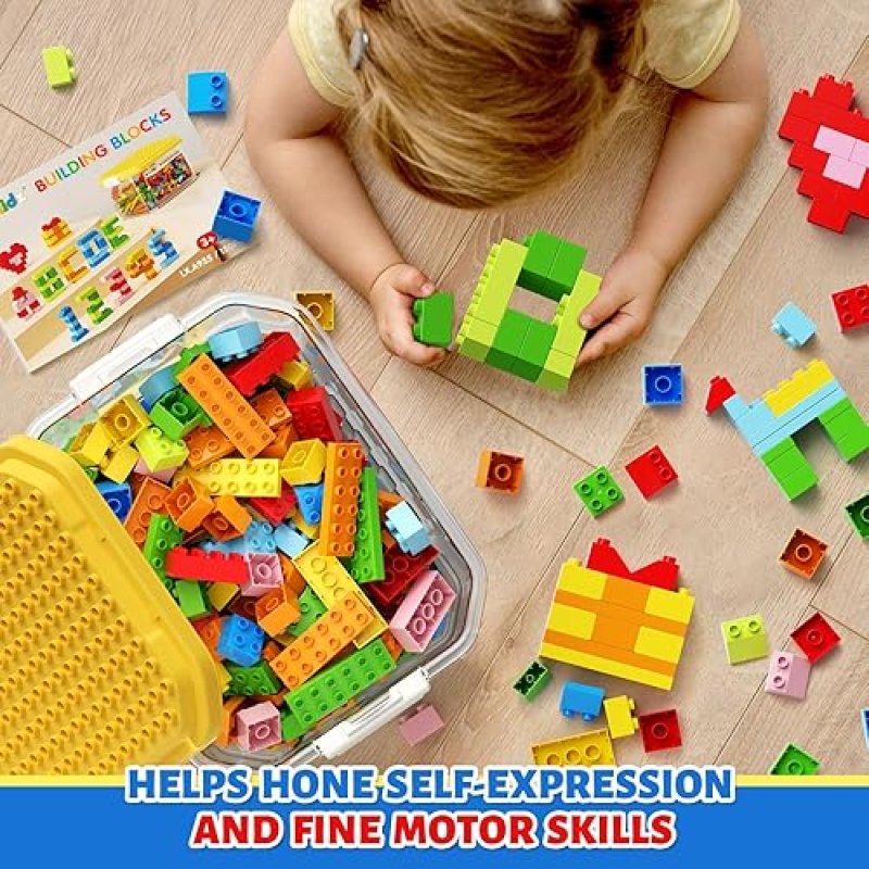 BURGKIDZ 150-PIECE JUMBO BUILDING BLOCKS SET WITH STORAGE BOX - STEM EDUCATIONAL TOYS FOR TODDLERS 3+ YEARS