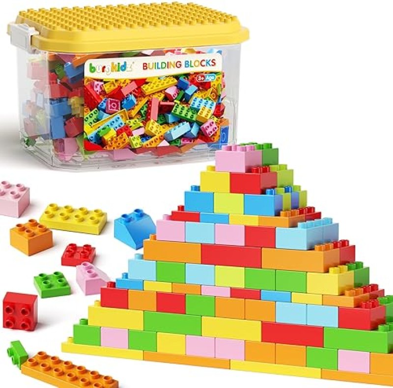 BURGKIDZ 150-PIECE JUMBO BUILDING BLOCKS SET WITH STORAGE BOX - STEM EDUCATIONAL TOYS FOR TODDLERS 3+ YEARS