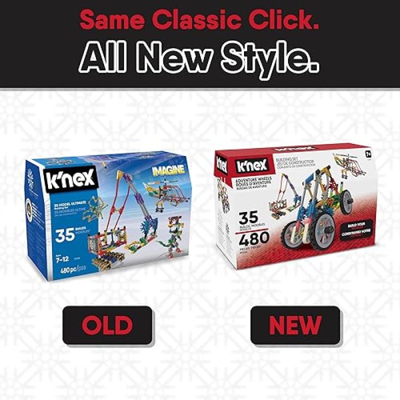 K'NEX ADVENTURE WHEELS BUILDING SET - 480 PIECES, STEM CREATIVE CONSTRUCTION - AGES 7+