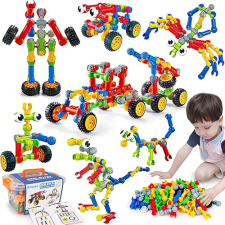 QIRPTEY 125-PIECE STEM BUILDING BLOCKS KIT FOR AGES 3-8, EDUCATIONAL TOY FOR BOYS AND GIRLS, CREATIVE ENGINEERING GAMES
