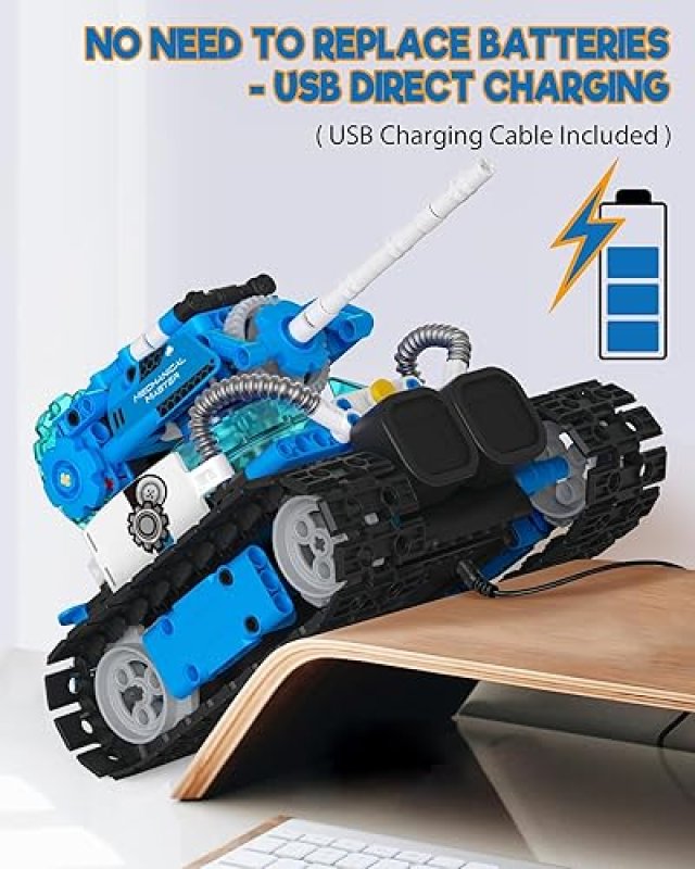 OPMIND STEM ROBOT BUILDING TOY SET FOR BOYS 8-13, 494PCS REMOTE & APP CONTROL, EDUCATIONAL CODING DIY TOY, SOUND & LIGHT SCIENCE KIT, GIFT 10-12