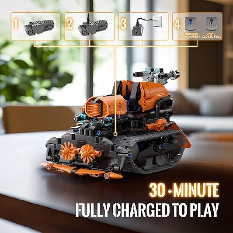 TOBSABPX 5IN1 STEM ROBOT BUILDING KIT FOR KIDS 6-14 - REMOTE & APP CONTROLLED TANK BULLDOZER - 689PCS