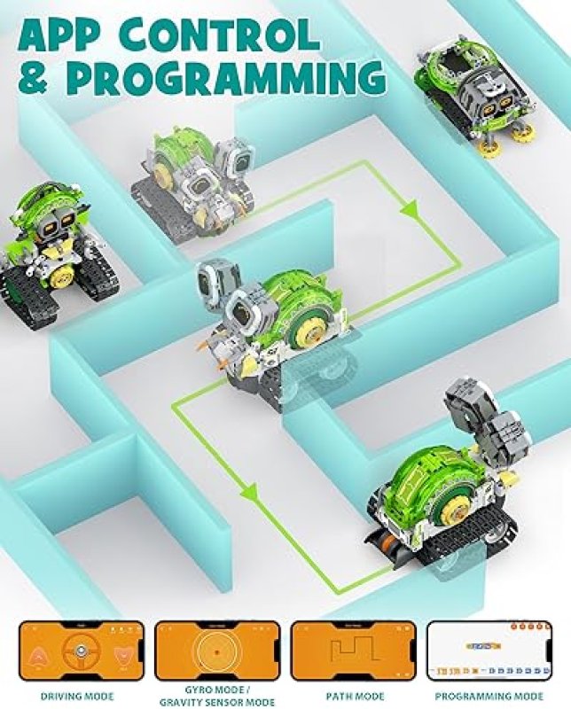 OPMIND STEM AI ROBOT BUILDING SET | 5IN1, 478PCS | CODING EDUCATIONAL TOY FOR KIDS 6-12 | REMOTE CONTROL"