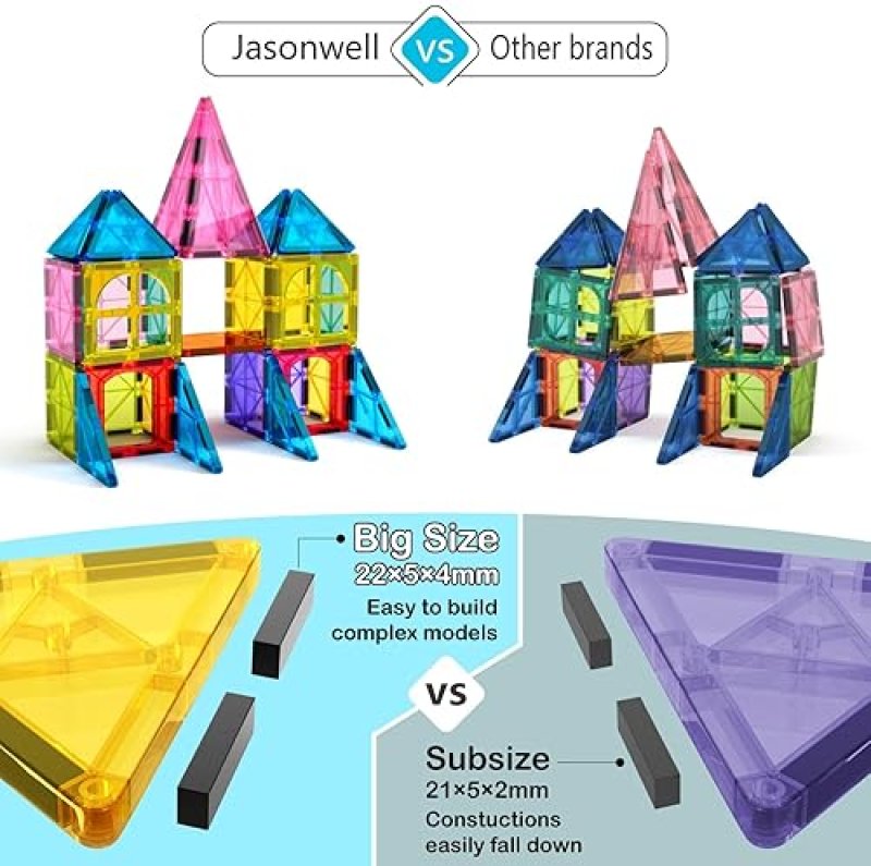 JIAXIN MAGNETIC BUILDING BLOCKS SET FOR KIDS | EDUCATIONAL STEM TOY KIT | CHRISTMAS BIRTHDAY GIFT | AGES 3-10+"