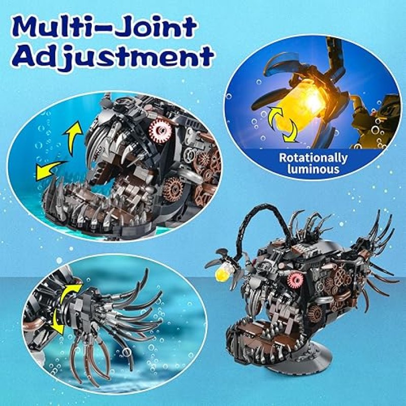 XITALAXU OCEAN ANIMAL MECHANICAL FISH BUILDING SET - STEM GIFT FOR TEENS 8-14 (1038PCS)